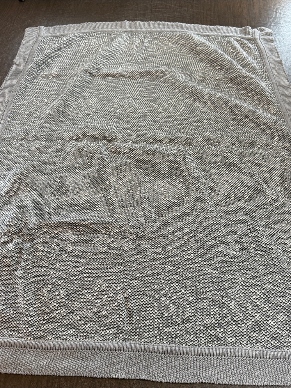 Nicole Miller Gray and White 100% Cotton Baby Sheep Pattern Blanket. 38x32 - Picture 5 of 5